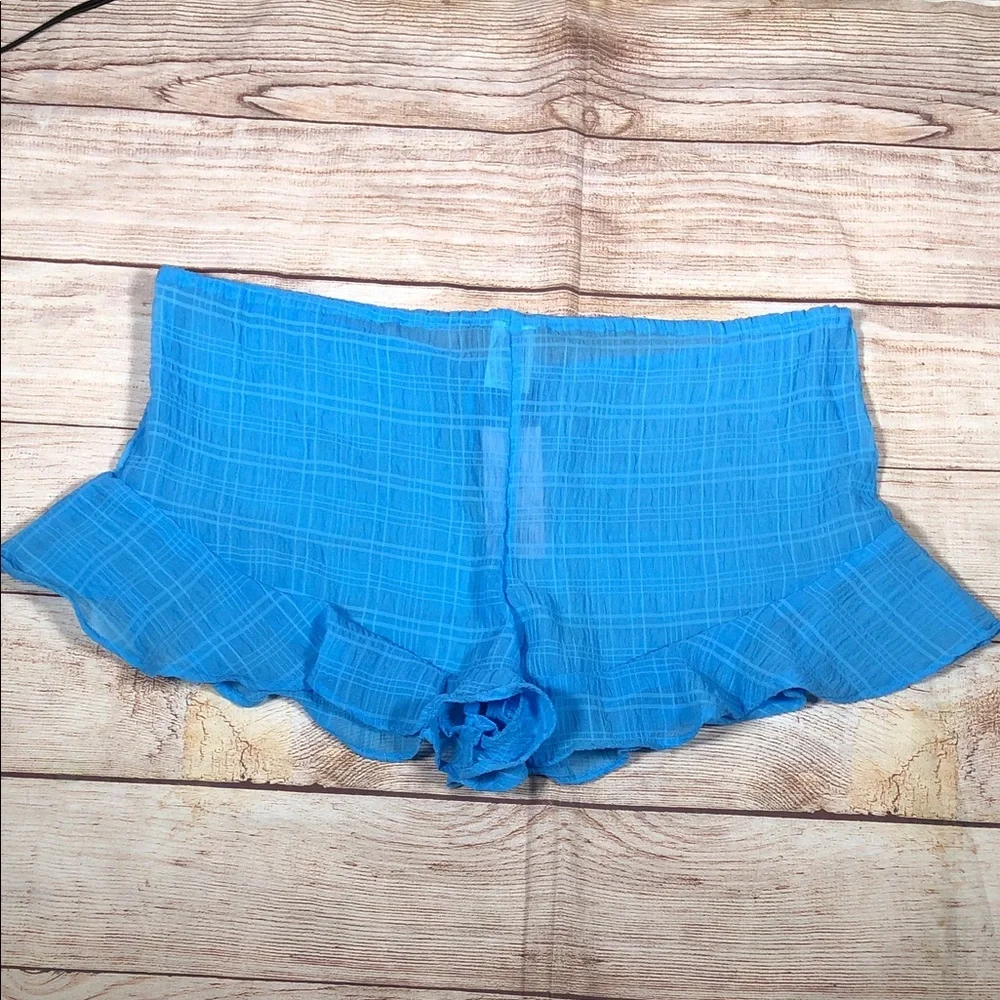wild fable Blue Sheer Ruffle Swim Coverup‎ Shorts